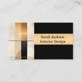 金ゴールドブラックベージュアーモダントインテリアデザイナー 名刺 (正面)