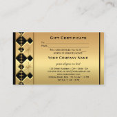 金ゴールドブラックホリデーズギフト券テンプレート 割引カード (裏面)