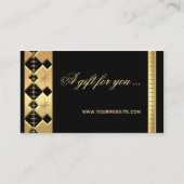 金ゴールドブラックホリデーズギフト券テンプレート 割引カード (正面)