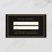 金ゴールドブラックボタニック美しいサロンヘアアポイントメントB 名刺 (裏面)