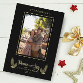 金ゴールドブラックミニマリストシックなクリスマスフォトファミリー