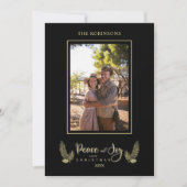 金ゴールドブラックミニマリストシックなクリスマスフォトファミリー (正面)