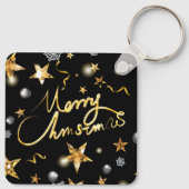 金ゴールドブラックメタリックスタークリスマス キーホルダー (裏面)