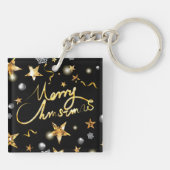 金ゴールドブラックメタリックスタークリスマス キーホルダー (裏面)