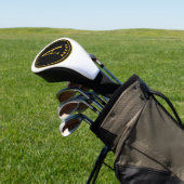 金ゴールドブラックモダンモノグラム星名前をカスタムするホワイト ゴルフヘッドカバー (インサイチュ)