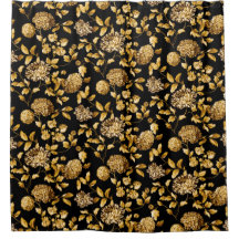 金ゴールドブラックモダンヴィンテージ植物フローラトイール