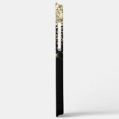 金ゴールドブラックラグジュアリーグリッタースパークルモノグラム Case-Mate iPhoneケース (裏面 / 左)