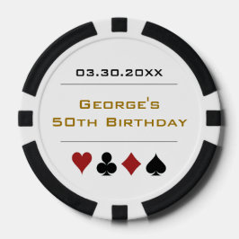 金ゴールドブラックラスベガスカジノトランプのポーカーチップ誕生日 ポーカーチップ