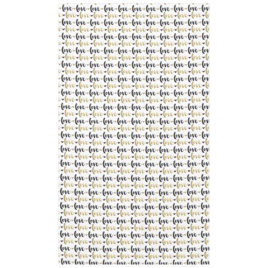 金ゴールドブラックラブハート テーブルクロス (正面)