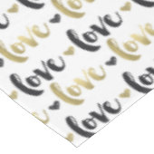 金ゴールドブラックラブハート テーブルクロス (アングル)