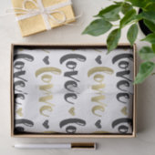 金ゴールドブラックラブハート 薄葉紙 (ギフト)