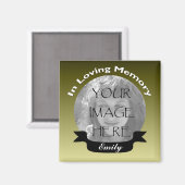 金ゴールドブラックリボン写真記憶磁石 マグネット (正面/裏面)