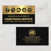 金ゴールドブラックレイヤハンディマンツールのアイコン 名刺 (正面/裏面)