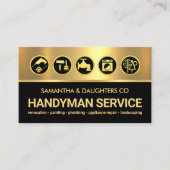 金ゴールドブラックレイヤハンディマンツールのアイコン 名刺 (正面)