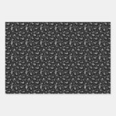 金ゴールドブラックレオパードグリッター ラッピングペーパーシート (正面3)