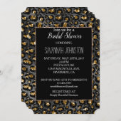 金ゴールドブラックレオパードグリッター 招待状 (正面/裏面)
