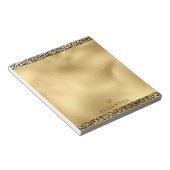 金ゴールドブラックレオパードパーソナライズされたプリント ノートパッド (アングル)