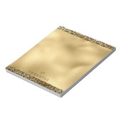 金ゴールドブラックレオパードパーソナライズされたプリント ノートパッド (回転)