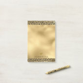 金ゴールドブラックレオパードパーソナライズされたプリント ポストイット (デスク上)