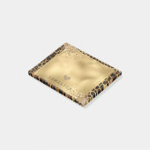 金ゴールドブラックレオパードプリントグリッター ポストイット (アングル)