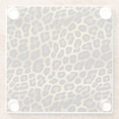 金ゴールドブラックレオパード印刷 ガラスコースター (裏面)