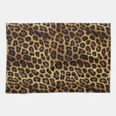 金ゴールドブラックレオパード印刷 キッチンタオル (横)