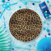 金ゴールドブラックレオパード印刷 ペーパープレート (パーティー)