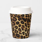 金ゴールドブラックレオパード印刷 紙コップ (正面)