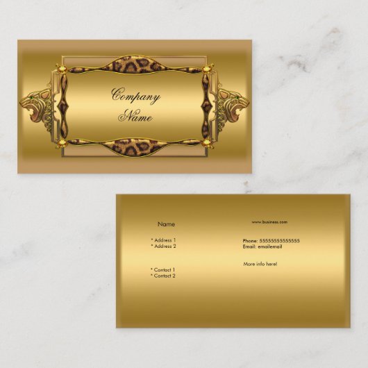 金ゴールドブラックレオパード金ゴールドブエレガントティック4 名刺 (正面/裏面)