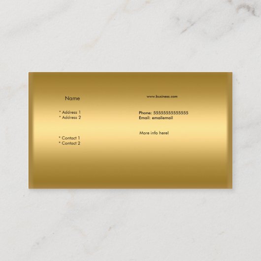 金ゴールドブラックレオパード金ゴールドブエレガントティック4 名刺 (裏面)