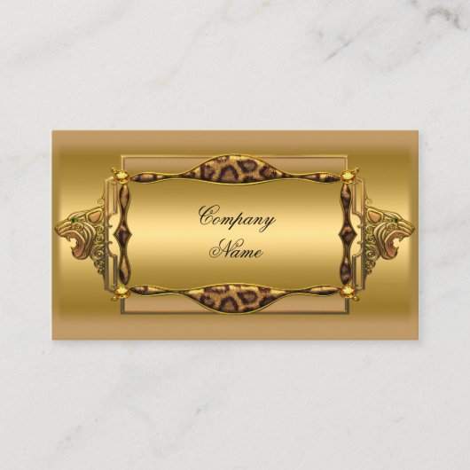 金ゴールドブラックレオパード金ゴールドブエレガントティック4 名刺 (正面)