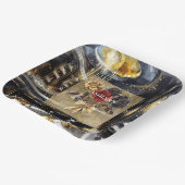 金ゴールドブラックレッドナイトクラブフローラブライダルシャワー ペーパープレート (傾斜あり)