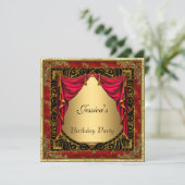 金ゴールドブラックレッドレトロ招待状 招待状 (スタンド正面)