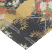 金ゴールドブラックレッド日本のフローラコットンダイニング テーブルクロス (アングル)