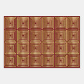 金ゴールドブラックレッド緑ラッピング紙セット3 ラッピングペーパーシート (正面2)