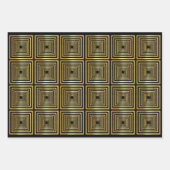 金ゴールドブラックレッド緑ラッピング紙セット3 ラッピングペーパーシート (正面)