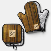 金ゴールドブラックヴィンテージアールデココレクシモダンョン 鍋つかみ&鍋敷きセット (正面/裏面)