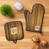 金ゴールドブラックヴィンテージアールデコトレンディー収集 鍋つかみ&鍋敷きセット (トップダウン)