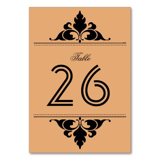 金ゴールドブラックヴィンテージモダンアールデコテーブル番号 テーブルナンバー (裏面)