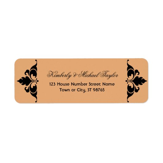 金ゴールドブラックヴィンテージモダンアールデコ結婚ズ ラベル (正面)