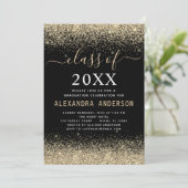 金ゴールドブラック写真卒業パーティクラス2023 招待状 (スタンド正面)