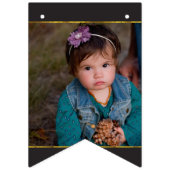 金ゴールドブラック写真卒業記念パーティー バンティングフラッグ (第1の旗)