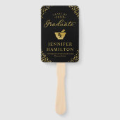 金ゴールドブラック写真薬学院卒業 ハンドファン (正面)