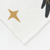 金ゴールドブラック初めてのクリスマスツリーパターンカスタム フリースブランケット (角)