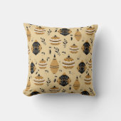 金ゴールドブラック北欧クリスマスツリー球根パターン クッション (正面)