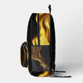 金ゴールドブラック単色化膿性スワール液圧相 プリントバックパック (右)