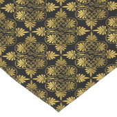 金ゴールドブラック古代ギリシャの蛇行パターン ショートテーブルランナー (コーナー)