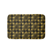 金ゴールドブラック古代ギリシャの蛇行パターン バスマット (正面)