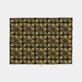 金ゴールドブラック古代ギリシャの蛇行パターン フリースブランケット (正面(横))