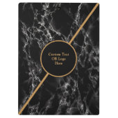 金ゴールドブラック大理石クリップボーカスタムド文字 – ロゴ クリップボード (裏面)